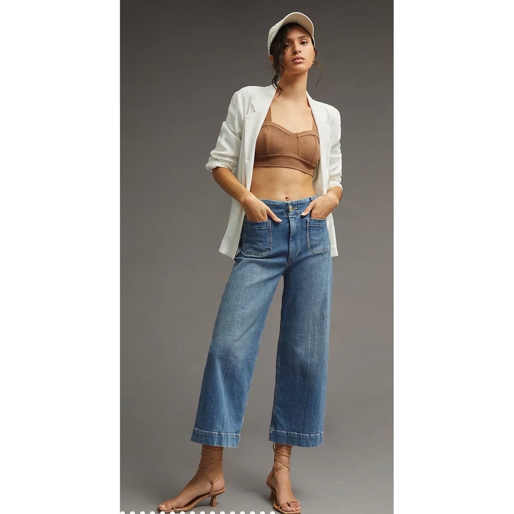 Pilcro The Skipper Wide Leg Jeans Blue Medium Wash 26 Anthropologie